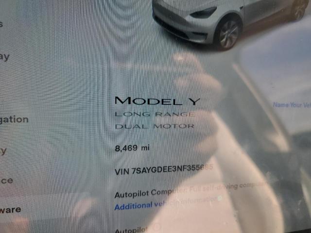 Photo 7 VIN: 7SAYGDEE3NF355685 - TESLA MODEL Y 