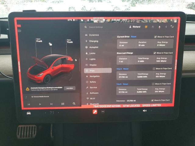 Photo 8 VIN: 7SAYGDEE3NF421085 - TESLA MODEL Y 