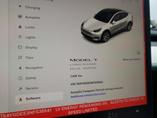 Photo 8 VIN: 7SAYGDEE3NF535541 - TESLA MODEL Y 