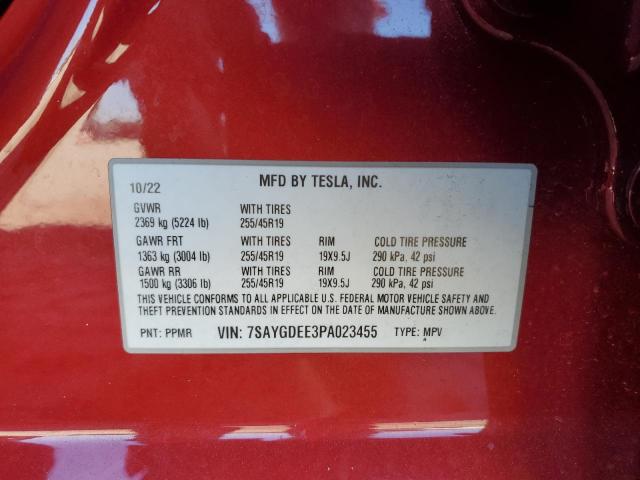 Photo 11 VIN: 7SAYGDEE3PA023455 - TESLA MODEL Y 