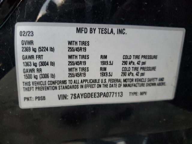 Photo 12 VIN: 7SAYGDEE3PA077113 - TESLA MODEL Y 