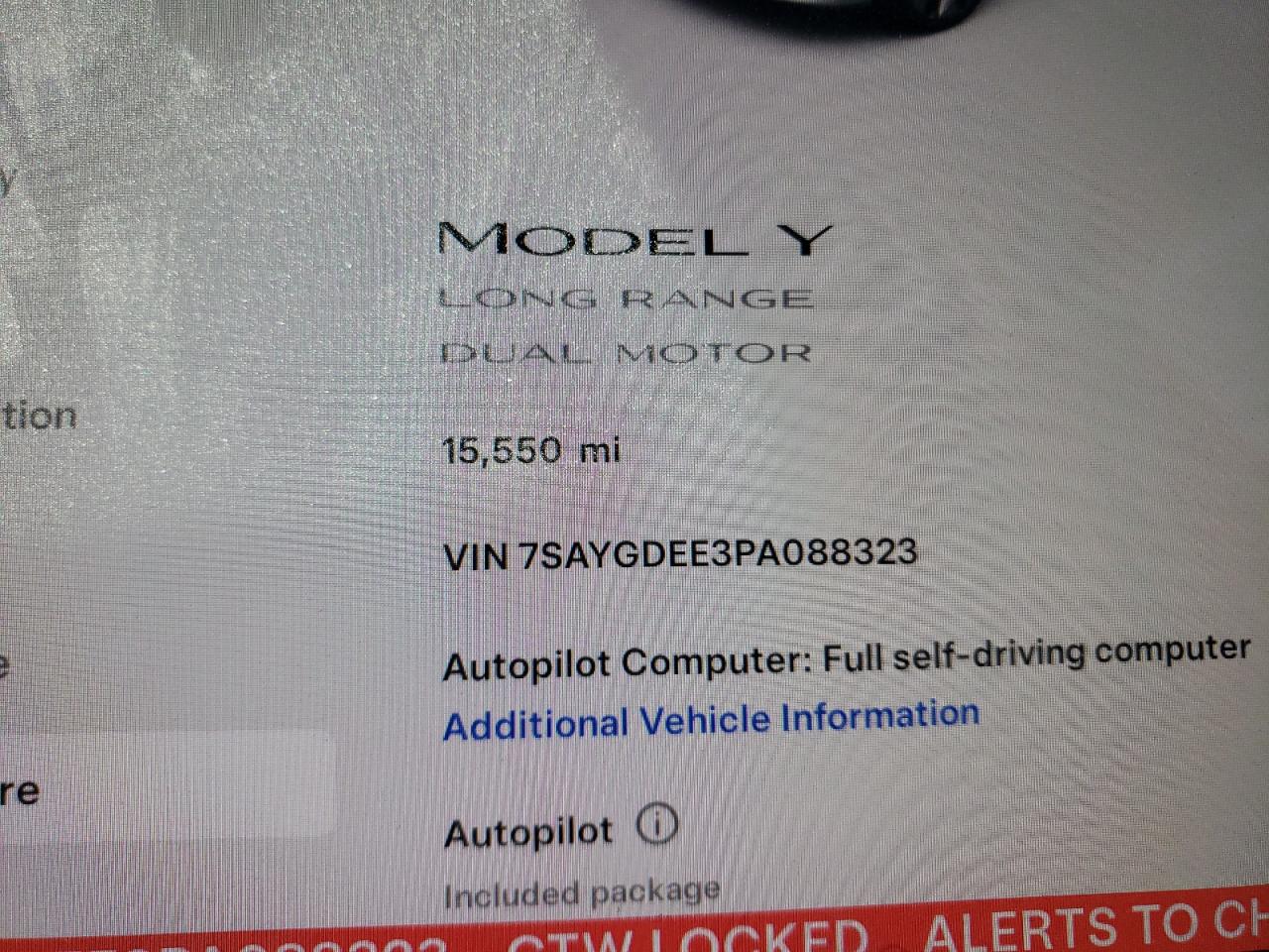 Photo 8 VIN: 7SAYGDEE3PA088323 - TESLA MODEL Y 