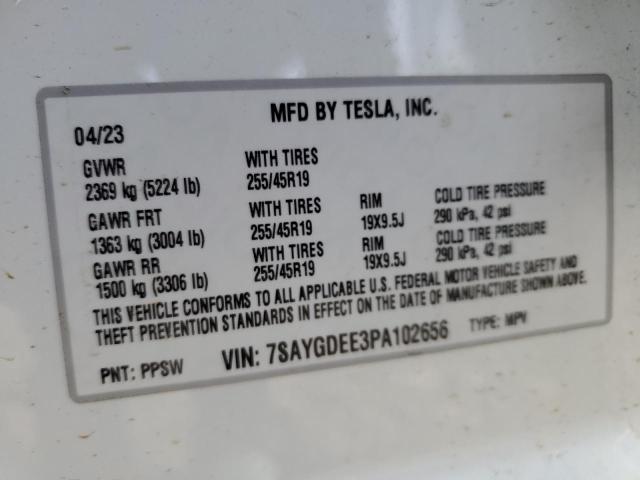 Photo 11 VIN: 7SAYGDEE3PA102656 - TESLA MODEL Y 