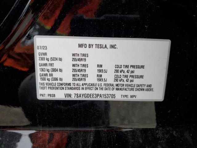 Photo 12 VIN: 7SAYGDEE3PA153705 - TESLA MODEL Y 