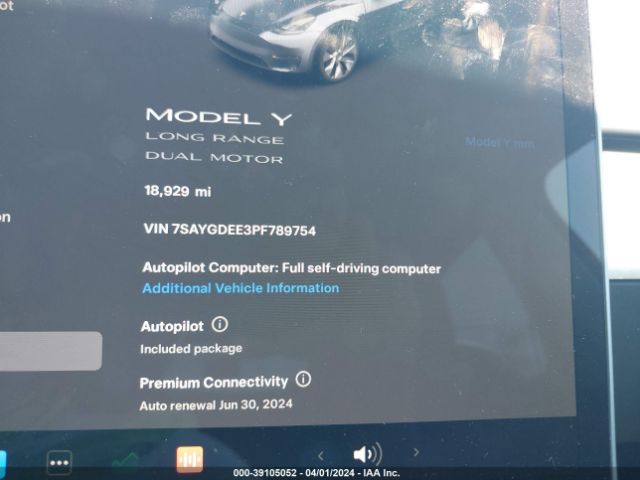 Photo 6 VIN: 7SAYGDEE3PF789754 - TESLA MODEL Y 