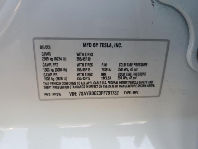 Photo 13 VIN: 7SAYGDEE3PF791732 - TESLA MODEL Y 