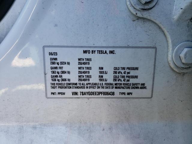 Photo 13 VIN: 7SAYGDEE3PF806438 - TESLA MODEL Y 