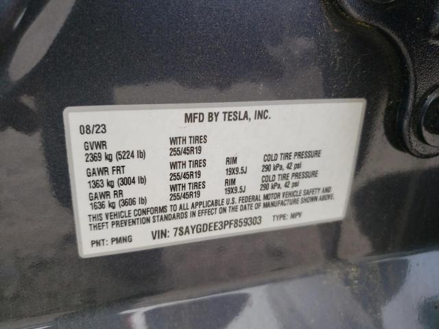 Photo 12 VIN: 7SAYGDEE3PF859303 - TESLA MODEL Y 