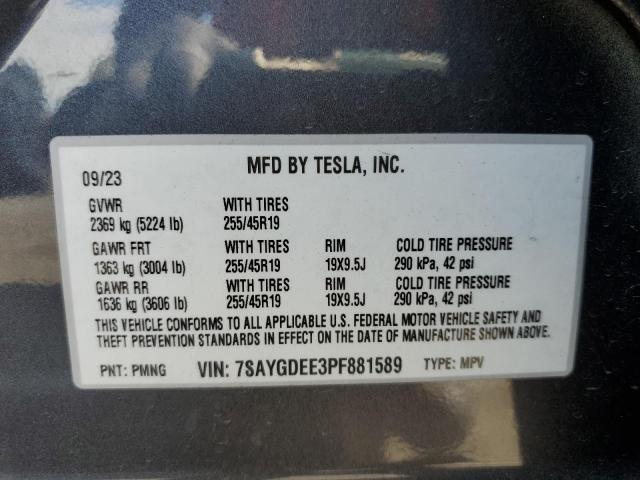 Photo 13 VIN: 7SAYGDEE3PF881589 - TESLA MODEL Y 