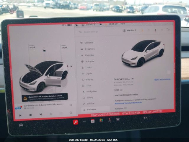 Photo 6 VIN: 7SAYGDEE3PF886615 - TESLA MODEL Y 