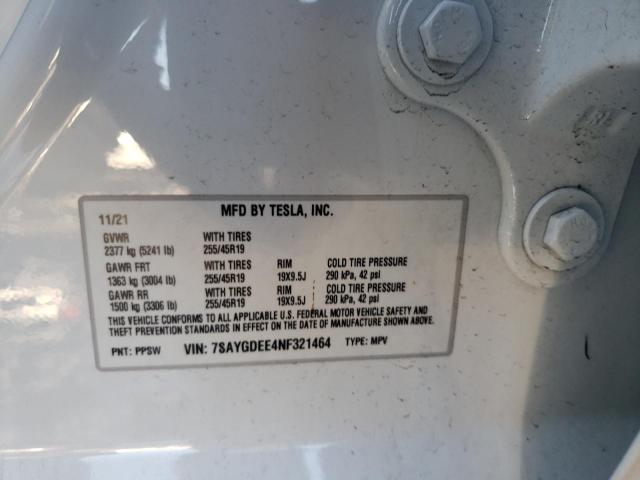 Photo 12 VIN: 7SAYGDEE4NF321464 - TESLA MODEL Y 