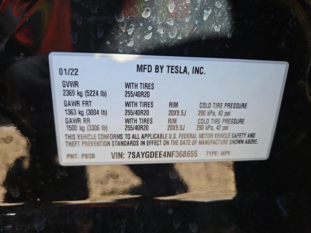 Photo 12 VIN: 7SAYGDEE4NF368655 - TESLA MODEL Y 