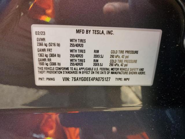 Photo 11 VIN: 7SAYGDEE4PA075127 - TESLA MODEL Y 