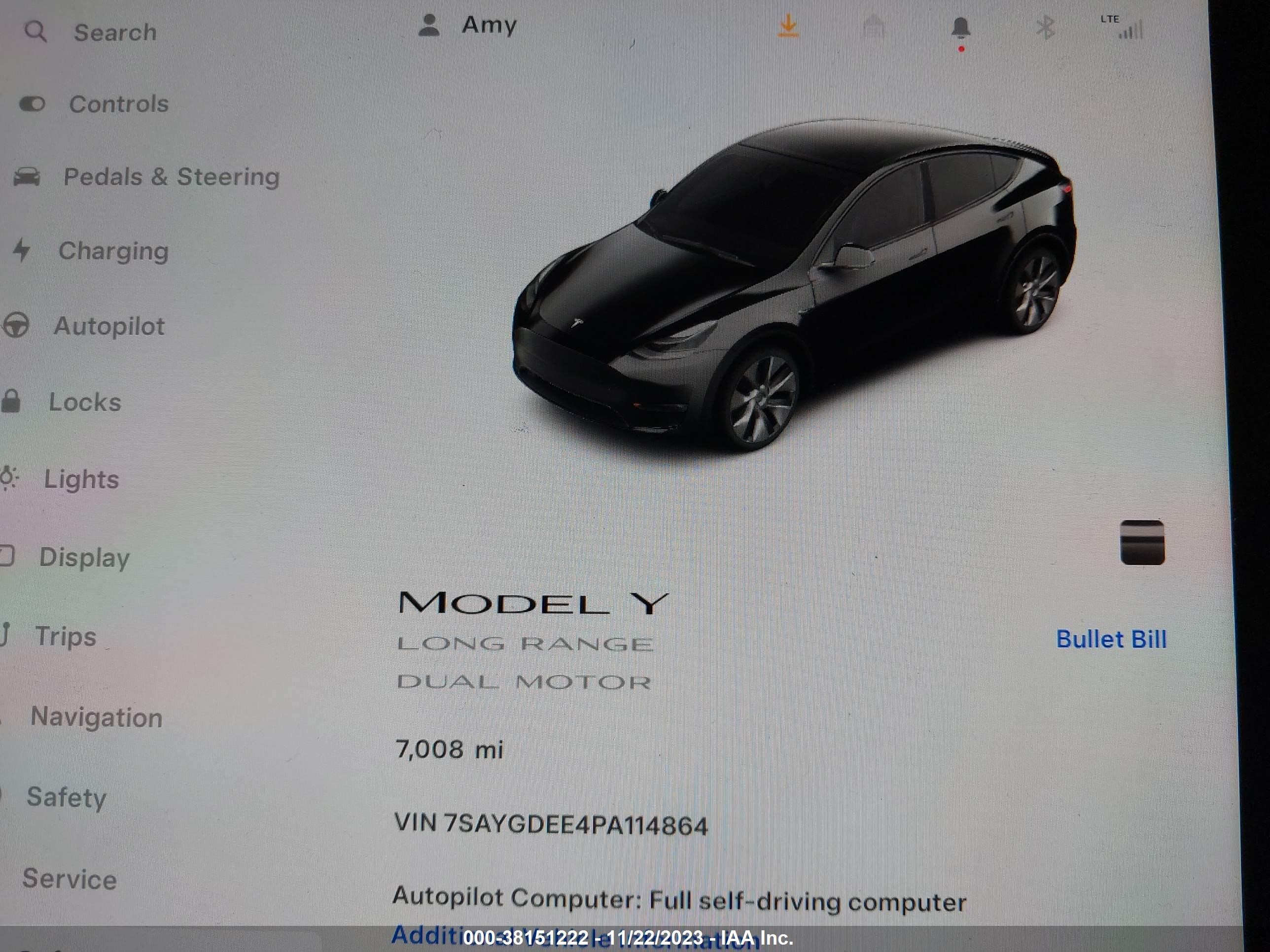 Photo 14 VIN: 7SAYGDEE4PA114864 - TESLA MODEL Y 