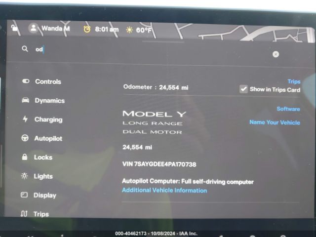 Photo 6 VIN: 7SAYGDEE4PA170738 - TESLA MODEL Y 