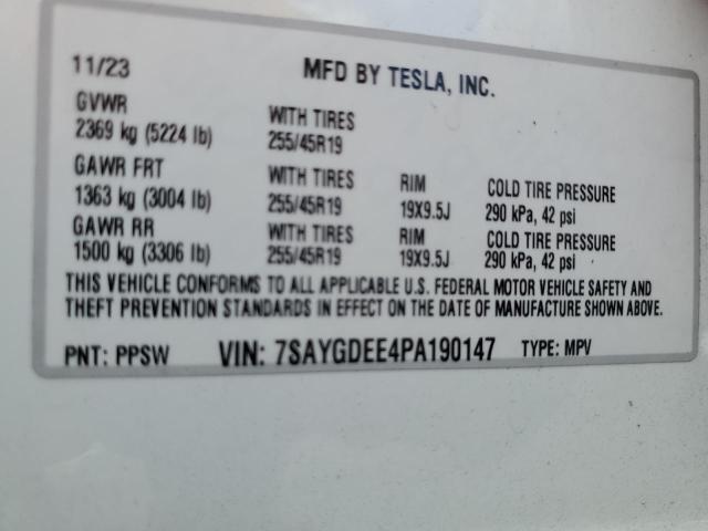 Photo 11 VIN: 7SAYGDEE4PA190147 - TESLA MODEL Y 