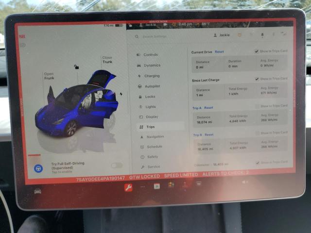 Photo 8 VIN: 7SAYGDEE4PA190147 - TESLA MODEL Y 