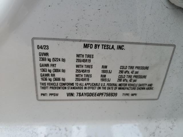 Photo 12 VIN: 7SAYGDEE4PF756939 - TESLA MODEL Y 