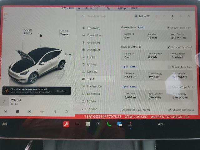 Photo 8 VIN: 7SAYGDEE4PF797023 - TESLA MODEL Y 