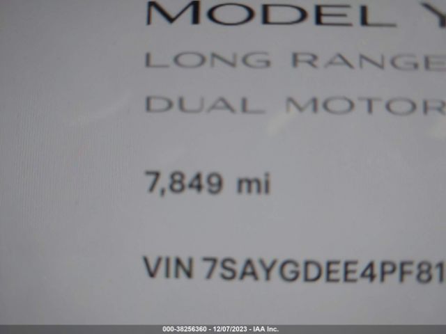 Photo 6 VIN: 7SAYGDEE4PF815083 - TESLA MODEL Y 