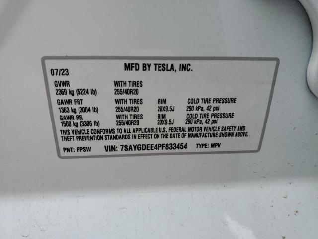 Photo 12 VIN: 7SAYGDEE4PF833454 - TESLA MODEL Y 