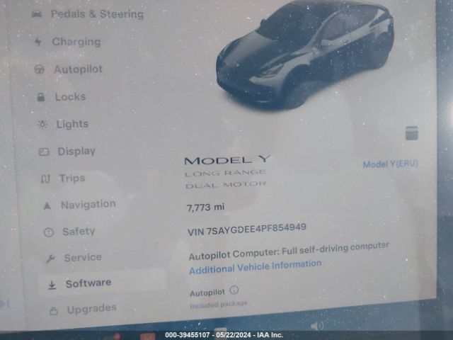 Photo 6 VIN: 7SAYGDEE4PF854949 - TESLA MODEL Y 