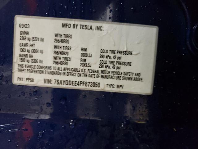 Photo 11 VIN: 7SAYGDEE4PF873050 - TESLA MODEL Y 