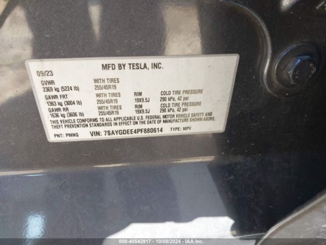 Photo 8 VIN: 7SAYGDEE4PF880614 - TESLA MODEL Y 