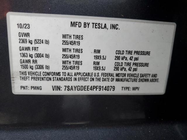 Photo 12 VIN: 7SAYGDEE4PF914079 - TESLA MODEL Y 