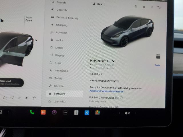 Photo 8 VIN: 7SAYGDEE5NF315012 - TESLA MODEL Y 