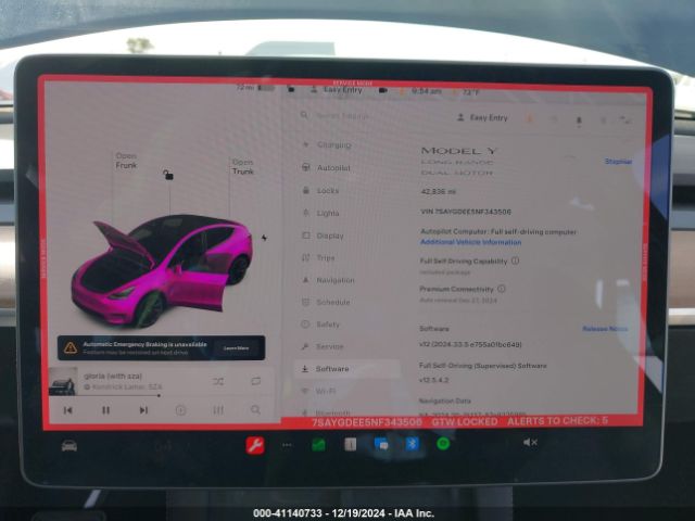 Photo 6 VIN: 7SAYGDEE5NF343506 - TESLA MODEL Y 