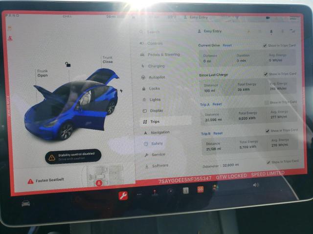 Photo 8 VIN: 7SAYGDEE5NF355347 - TESLA MODEL Y 