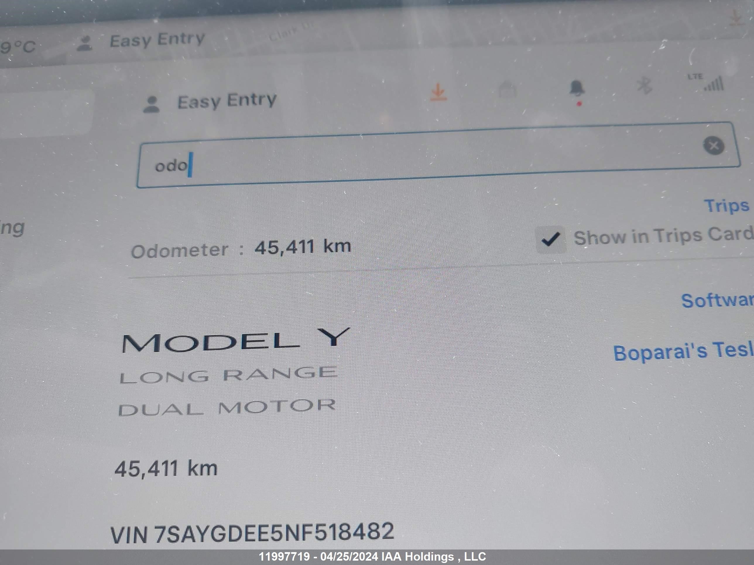 Photo 15 VIN: 7SAYGDEE5NF518482 - TESLA MODEL Y 