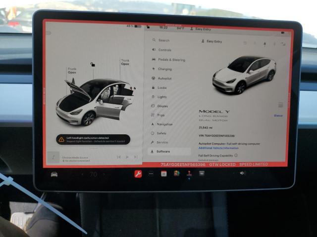 Photo 8 VIN: 7SAYGDEE5NF565396 - TESLA MODEL Y 