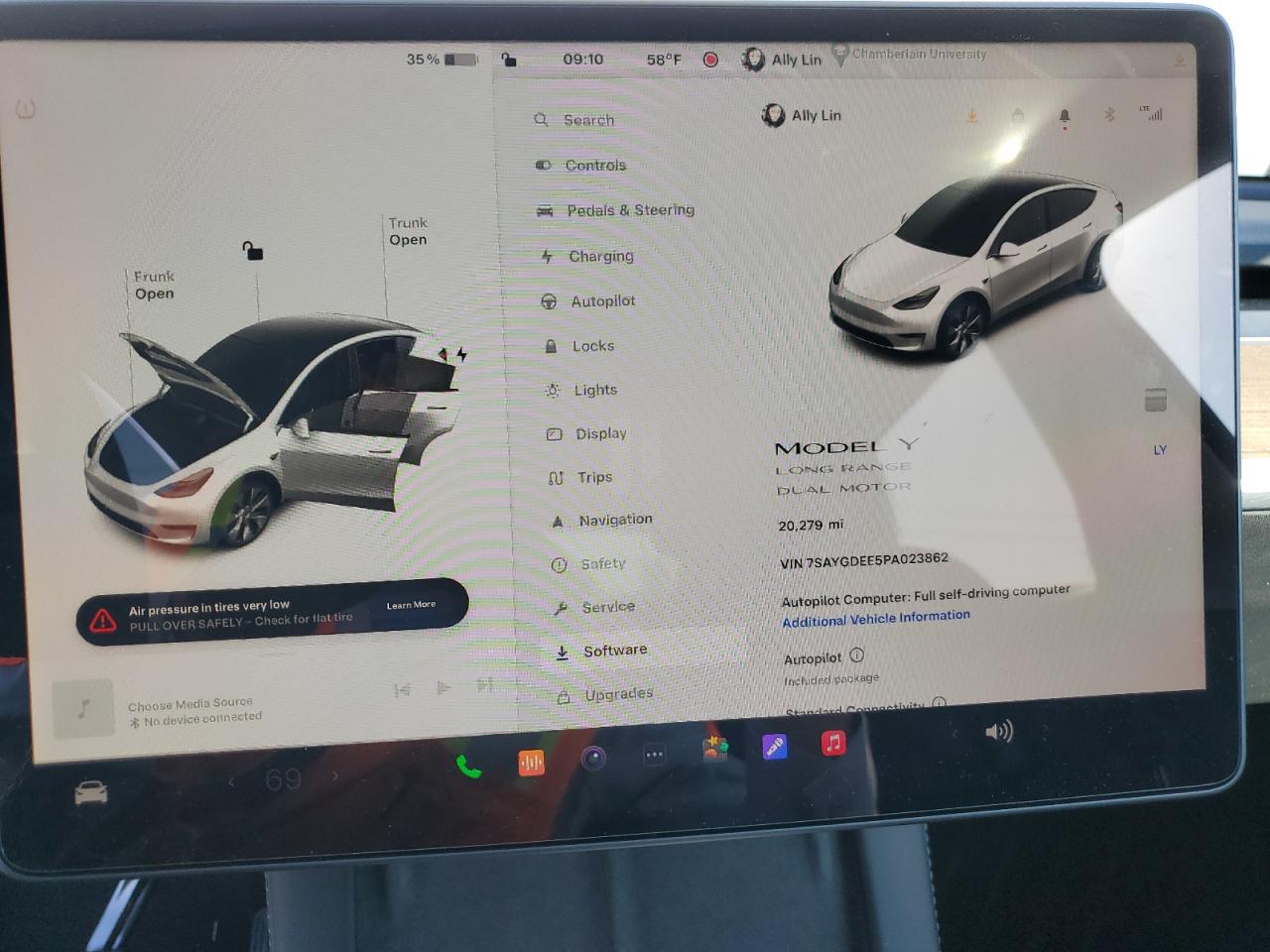 Photo 8 VIN: 7SAYGDEE5PA023862 - TESLA MODEL Y 