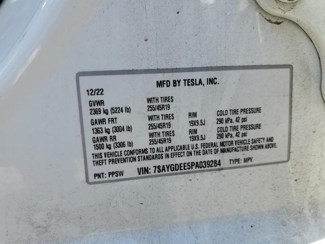 Photo 12 VIN: 7SAYGDEE5PA039284 - TESLA MODEL Y 