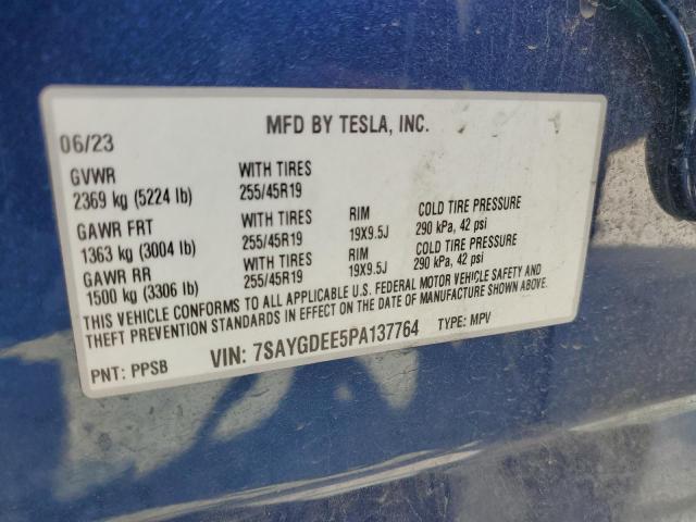 Photo 11 VIN: 7SAYGDEE5PA137764 - TESLA MODEL Y 