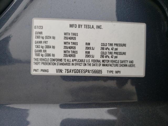 Photo 11 VIN: 7SAYGDEE5PA156685 - TESLA MODEL Y 