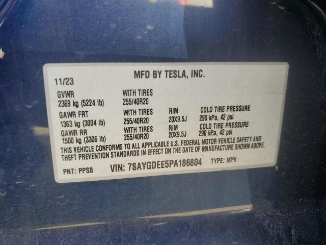 Photo 11 VIN: 7SAYGDEE5PA186804 - TESLA MODEL Y 