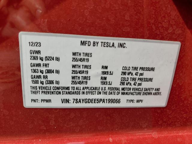 Photo 11 VIN: 7SAYGDEE5PA199066 - TESLA MODEL Y 