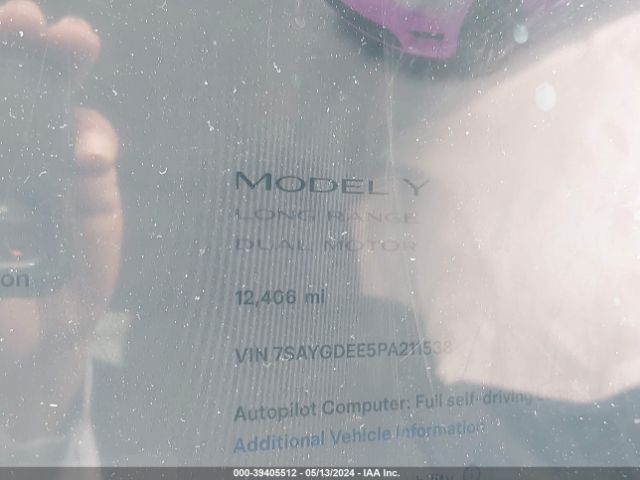 Photo 6 VIN: 7SAYGDEE5PA211538 - TESLA MODEL Y 