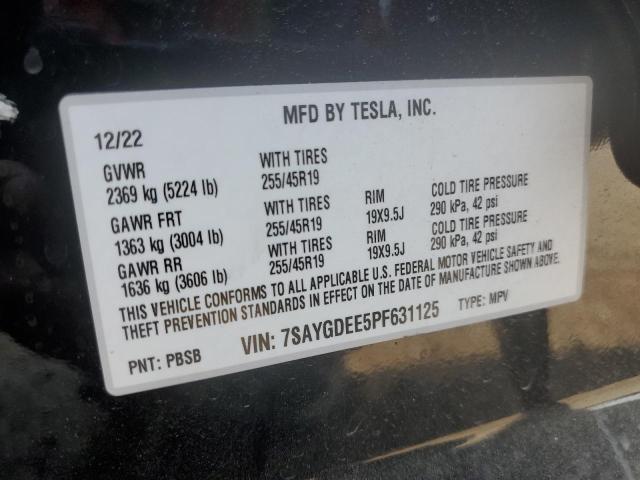 Photo 12 VIN: 7SAYGDEE5PF631125 - TESLA MODEL Y 