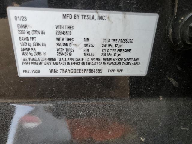 Photo 12 VIN: 7SAYGDEE5PF664559 - TESLA MODEL Y 