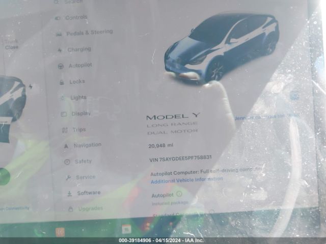 Photo 6 VIN: 7SAYGDEE5PF758831 - TESLA MODEL Y 