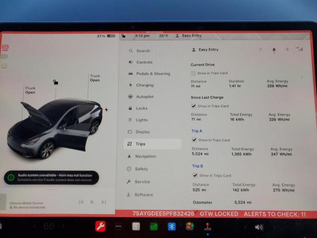 Photo 8 VIN: 7SAYGDEE5PF832426 - TESLA MODEL Y 