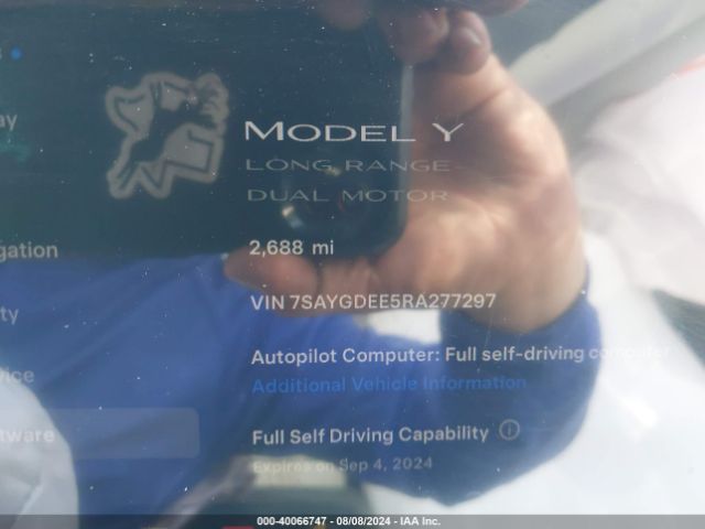 Photo 6 VIN: 7SAYGDEE5RA277297 - TESLA MODEL Y 