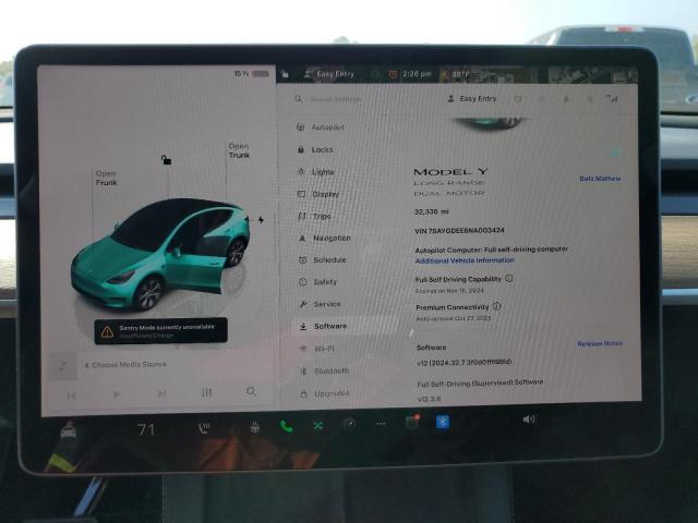 Photo 8 VIN: 7SAYGDEE6NA003424 - TESLA MODEL Y 