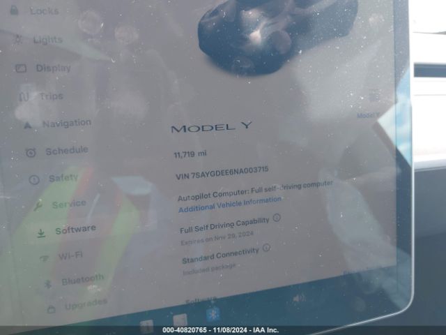 Photo 6 VIN: 7SAYGDEE6NA003715 - TESLA MODEL Y 