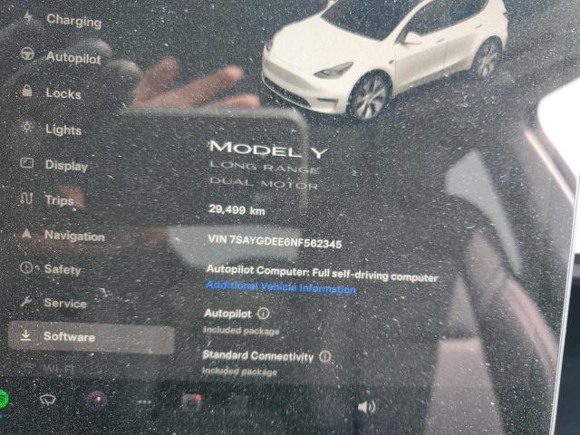 Photo 8 VIN: 7SAYGDEE6NF562345 - TESLA MODEL Y 