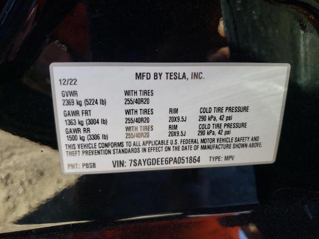 Photo 12 VIN: 7SAYGDEE6PA051864 - TESLA MODEL Y 